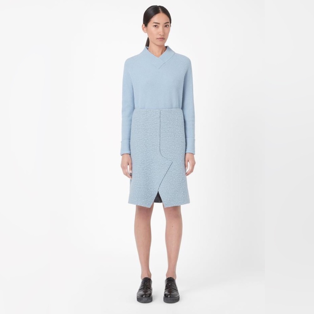 COS Overlap Wool Skirt Blue Size 10